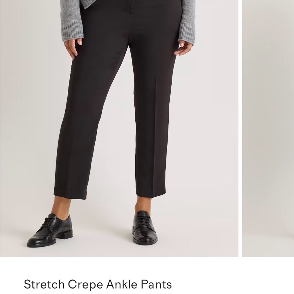 Black Stretch Crepe Ankle Pants